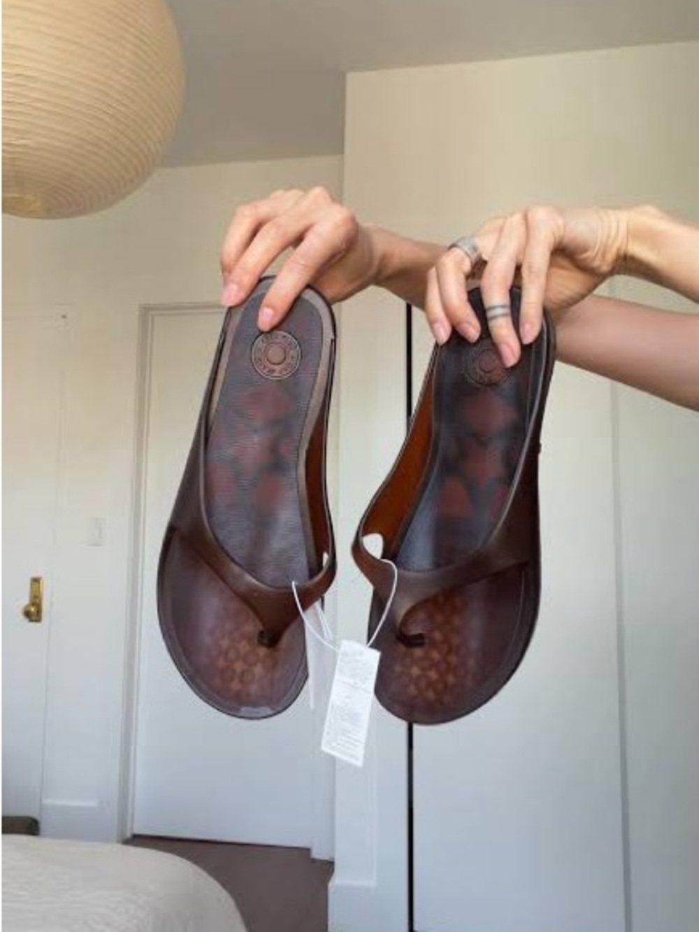 Gap Jelly Flip Flops - dark brown, size 8 (womens)